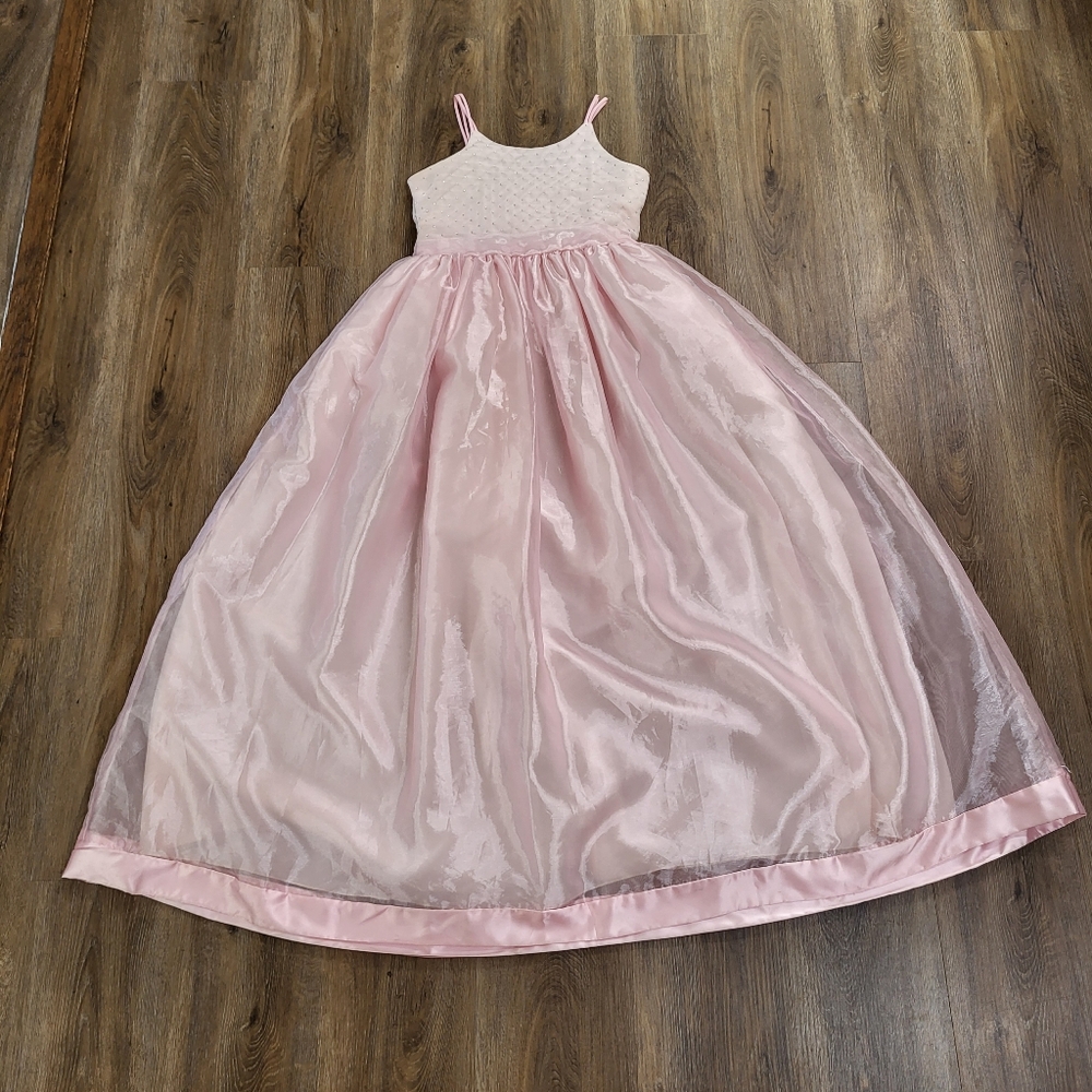Grace Girl USA Sleeveless Maxi Flower Girl Tule Pink Dress Vintage Size 16